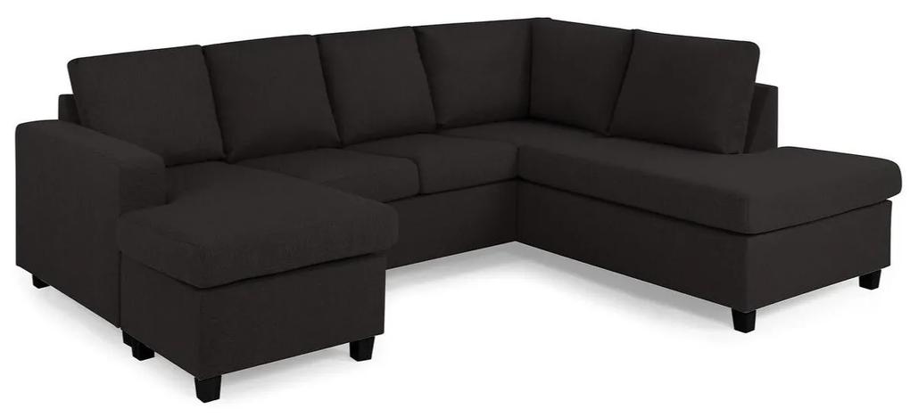 Γωνιακός Καναπές Scandinavian Choice C154, Ανθρακί, Μαύρο, 254x194x82cm, Πόδια: Πλαστική ύλη | Epipla1.gr