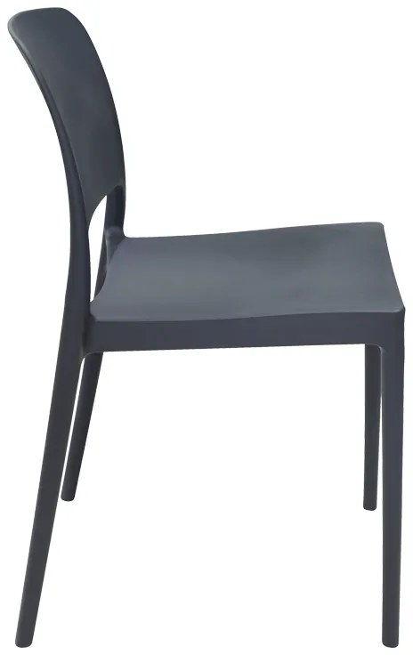 Καρέκλα Fenxy pakoworld pp σε μαύρη απόχρωση 38x42x77εκ