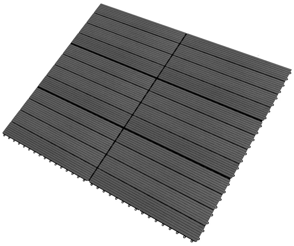 vidaXL Πλακάκια Deck 6 τεμ. Μαύρα 60 x 30 εκ. 1,08 μ² από WPC