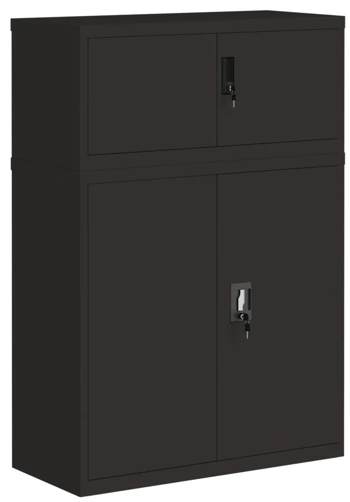 vidaXL Αρχειοθήκη Μαύρη 90 x 40 x 130 εκ. Ατσάλινη