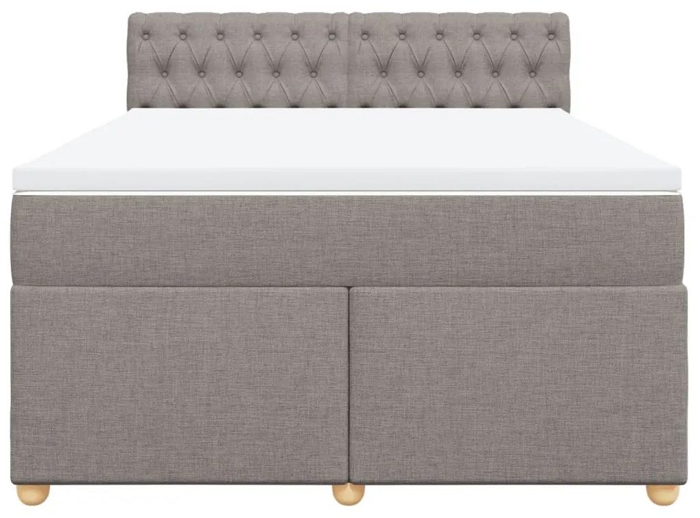 Κρεβάτι Boxspring με Στρώμα Taupe 140x200 εκ. Υφασμάτινο - Μπεζ-Γκρι