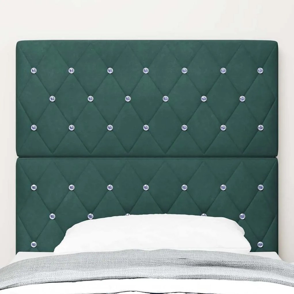 vidaXL Βελούδινο Κεφαλάρι Argyle Σκούρο πράσινο 90 cm Βελούδο