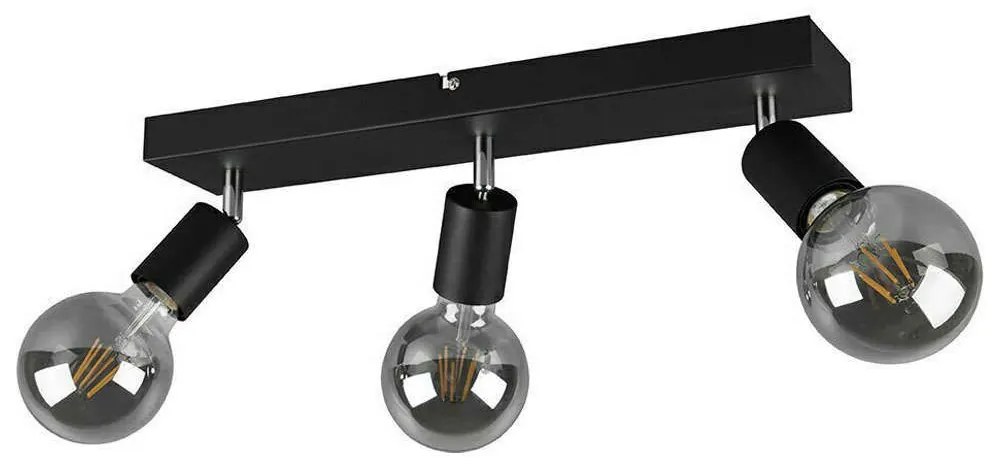Φωτιστικό Οροφής - Σποτ Vannes R80183032 3xE27 40W 9x44x12cm Black Mat RL Lighting Metal