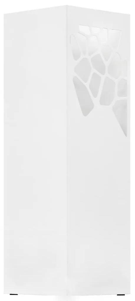 Ομπρελοθήκη με Σχέδιο Πέτρες Λευκή Ατσάλινη - Λευκό