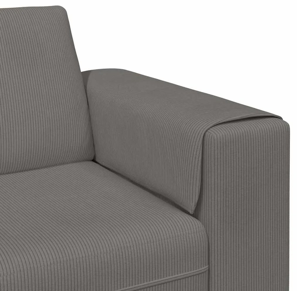 vidaXL Καναπές Ανοιχτό γκρι 250 x 188 x 76 εκ. Υφασμάτινο Κορντουρά