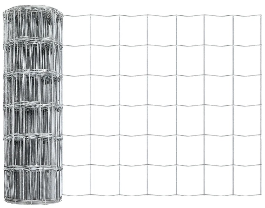 vidaXL Euro Fence με 7 αγκύλες 1x10 μ Γαλβανισμένο Ατσάλι