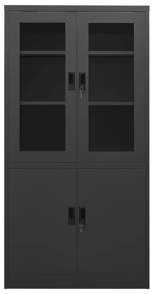 vidaXL Ντουλάπα Γραφείου Ανθρακί 90 x 40 x 180 εκ. Ατσάλινη