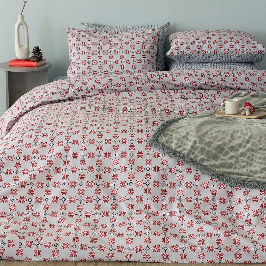 Σεντόνια Υπέρδιπλα (Σετ) Palamaiki Fashion FL6253 Κόκκινο ΧΩΡΙΣ ΛΑΣΤΙΧΟ 240x260
