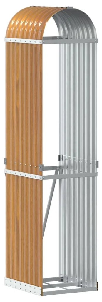 vidaXL Ξυλοθήκη Ξύλινη Όψη 40x45x170 εκ. από Γαλβανισμένο Ατσάλι