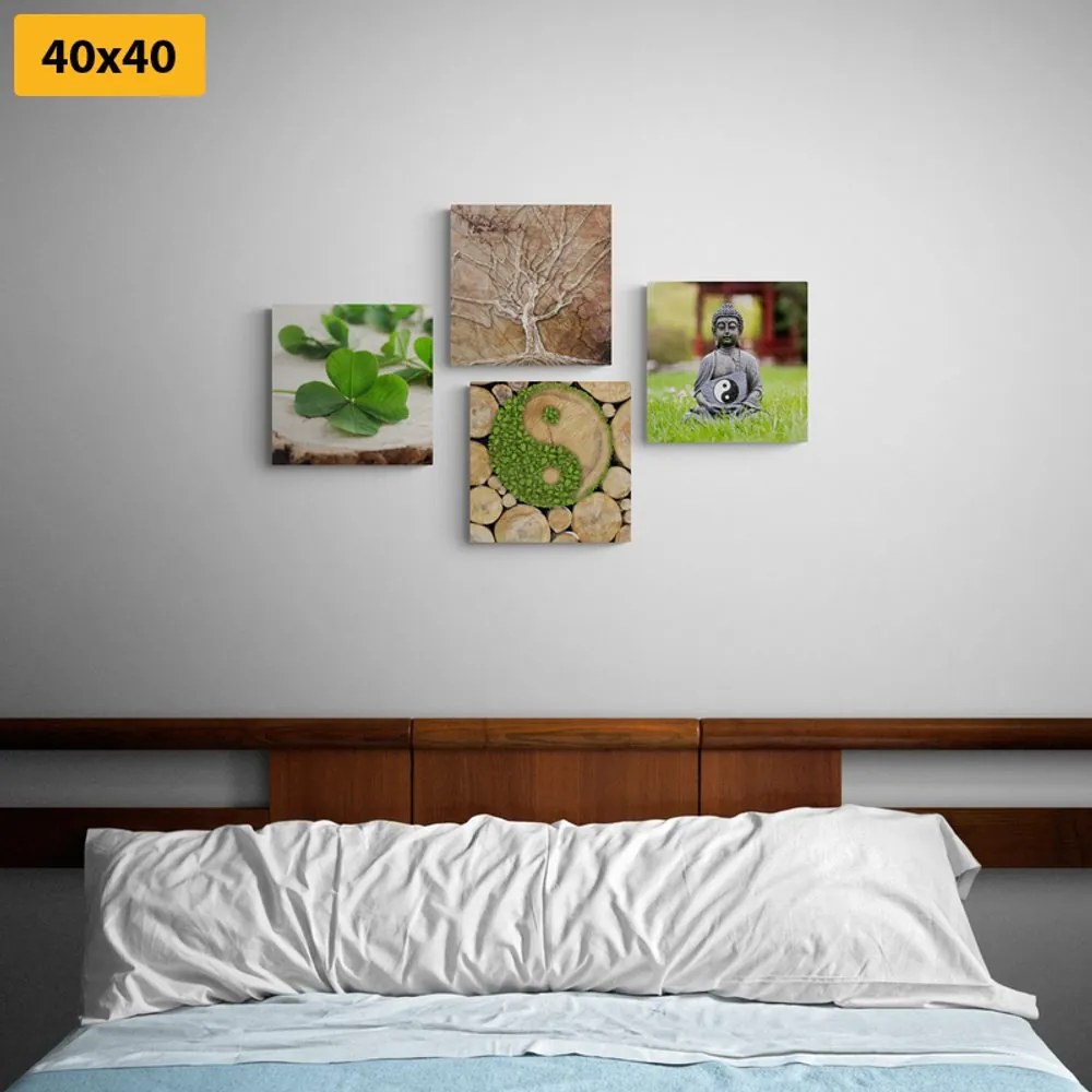 Σετ εικόνων Φενγκ Σούι με στοιχεία της φύσης - 4x 60x60