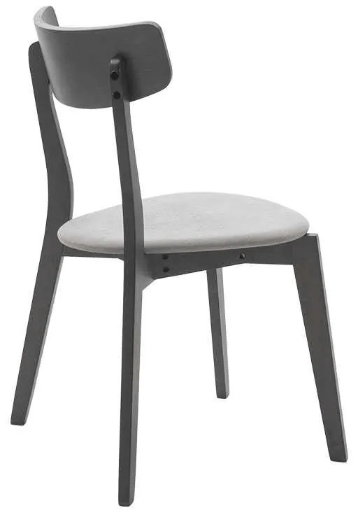 Καρέκλα Toto pakoworld ξύλο rubber wood rustic grey-ύφασμα γκρι