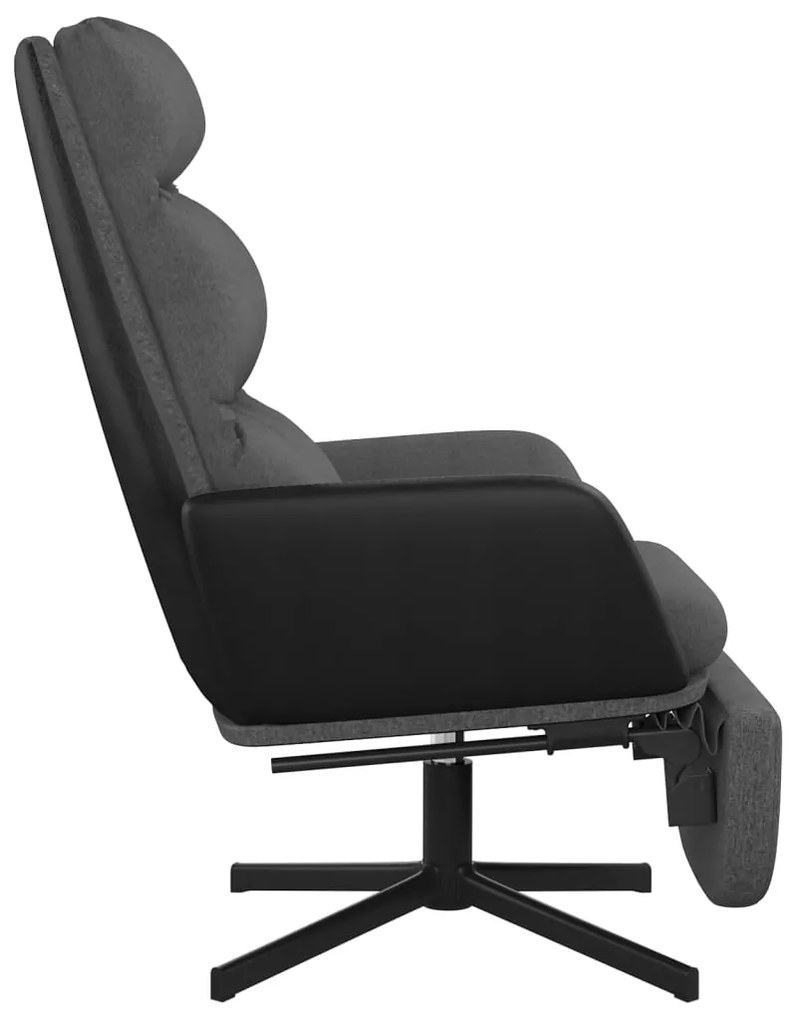 vidaXL Πολυθρόνα Relax Σκούρο Γκρι Υφασμάτινη με Υποπόδιο