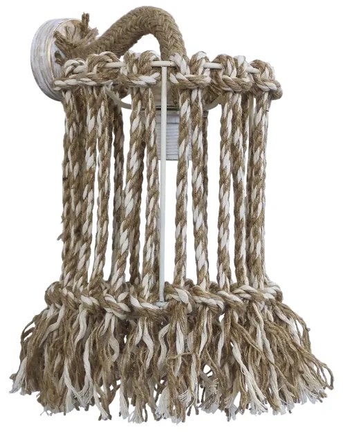 Φωτιστικού Τοίχου Μix-15/ΑΡ Rope Φ15 31-1116 White-Brown Heronia Rope, Metal