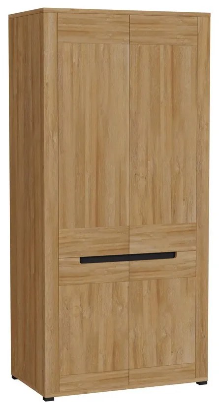 Ντουλάπα Orlando S106, Γραφίτης, Grandson δρυς, 193.5x91x54cm, Πόρτες ντουλάπας: Με μεντεσέδες