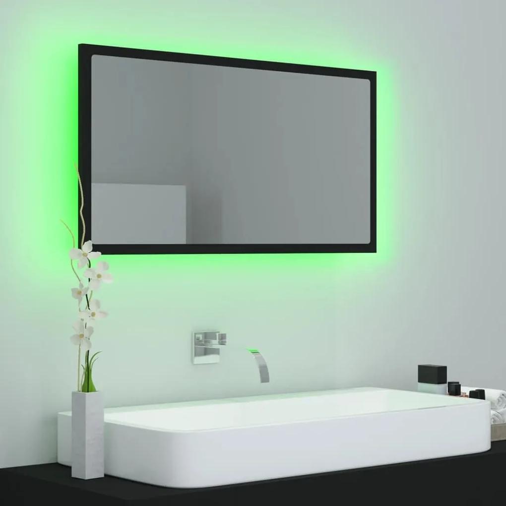 Καθρέφτης Μπάνιου με LED Μαύρος 80x8,5x37 εκ. Ακρυλικός - Μαύρο