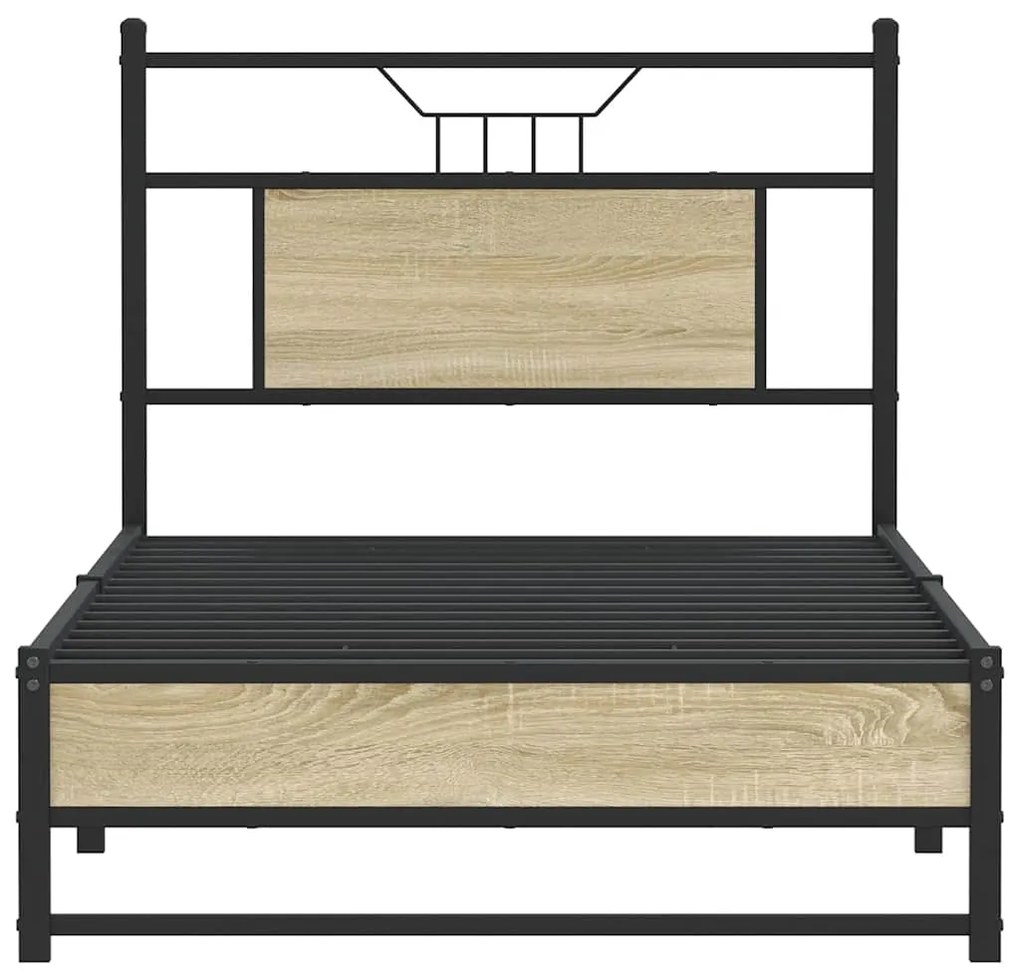 vidaXL Πλαίσιο Κρεβ. Χωρ. Στρώμα Sonoma Δρυς 90x200 εκ. Επεξ. Ξύλο