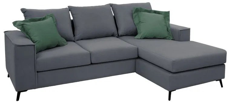 Γωνιακός καναπές Fabulous pakoworld αναστρέψιμος ύφασμα ανθρακί-κυπαρισσί 240x165x95εκ