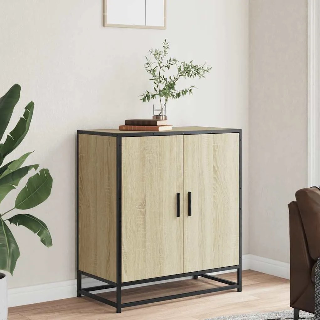 vidaXL Sideboard Sonoma Oak 68x35x76cm Κατασκευασμένο ξύλο και μέταλλο