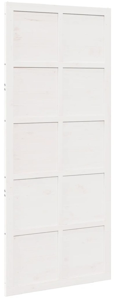 vidaXL Πόρτα αχυρώνα Λευκό 100 x 210 cm Μασίφ ξύλο πεύκου
