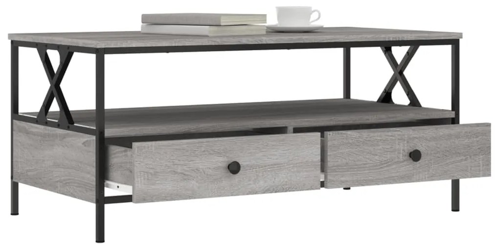 vidaXL Τραπεζάκι Σαλονιού Γκρι Sonoma 100 x 51 x 45 εκ. Επεξεργ. Ξύλο