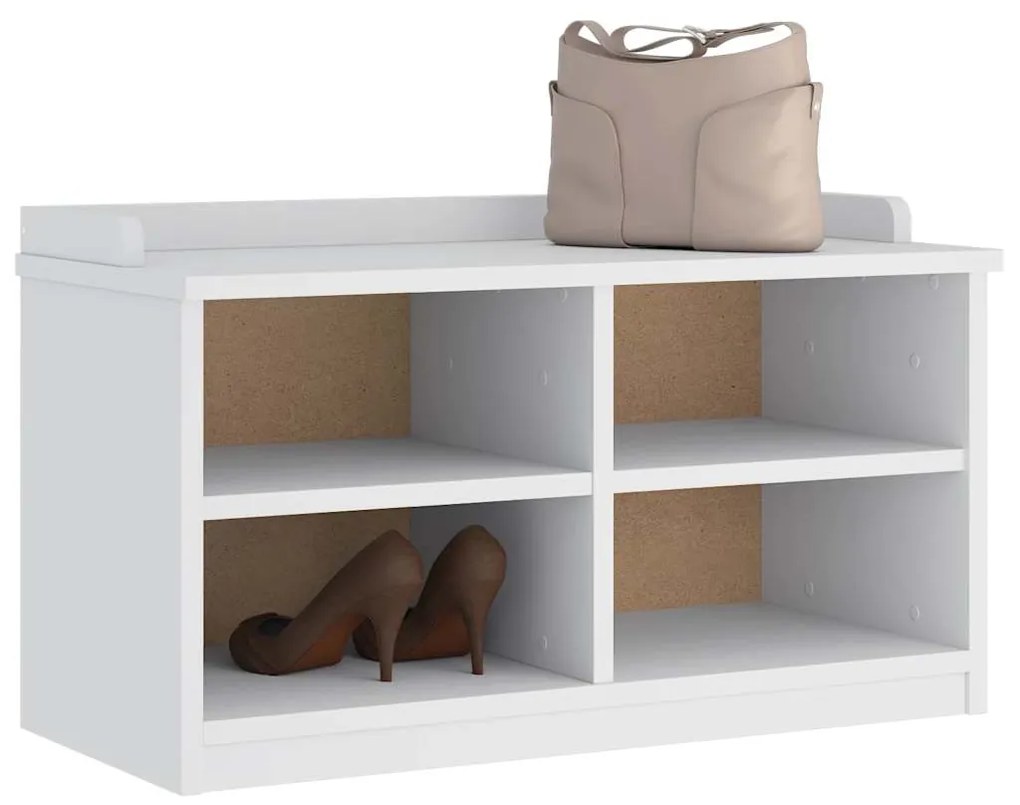 Πάγκος διαδρόμου "SANDNES" Λευκό 87x40x50 εκ. Πεύκο ξύλο