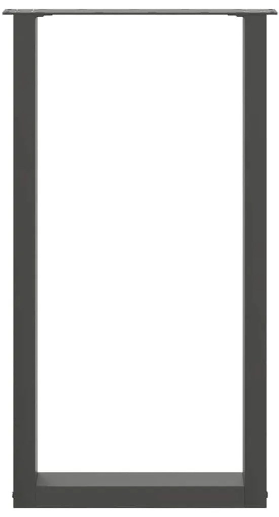 vidaXL Πόδια Τραπεζιού Μπαρ σε Σχήμα U 2 τεμ. Ανθρακί 50x(90-91) εκ. Ατσάλι