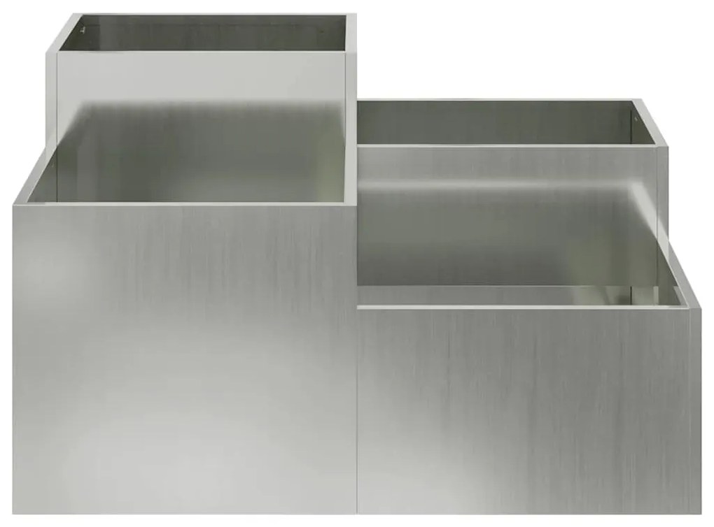 vidaXL Γλάστρα Κήπου Ασημί 100 x 100 x 48 εκ. Γαλβανισμένος χάλυβας