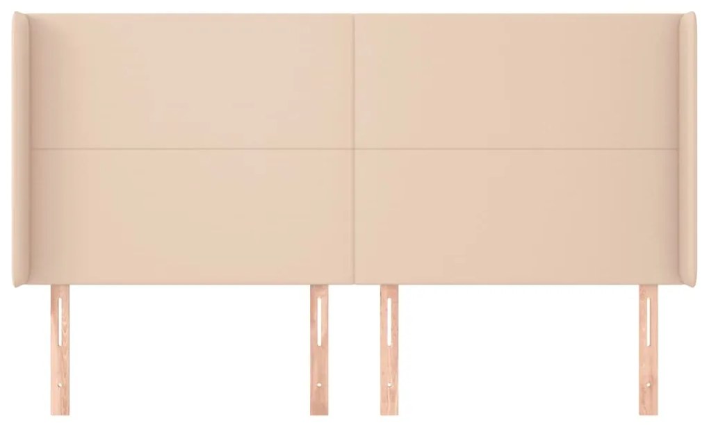 vidaXL Κεφαλάρι με Πτερύγια Καπουτσίνο 163x16x118/128 εκ. Συνθ. Δέρμα