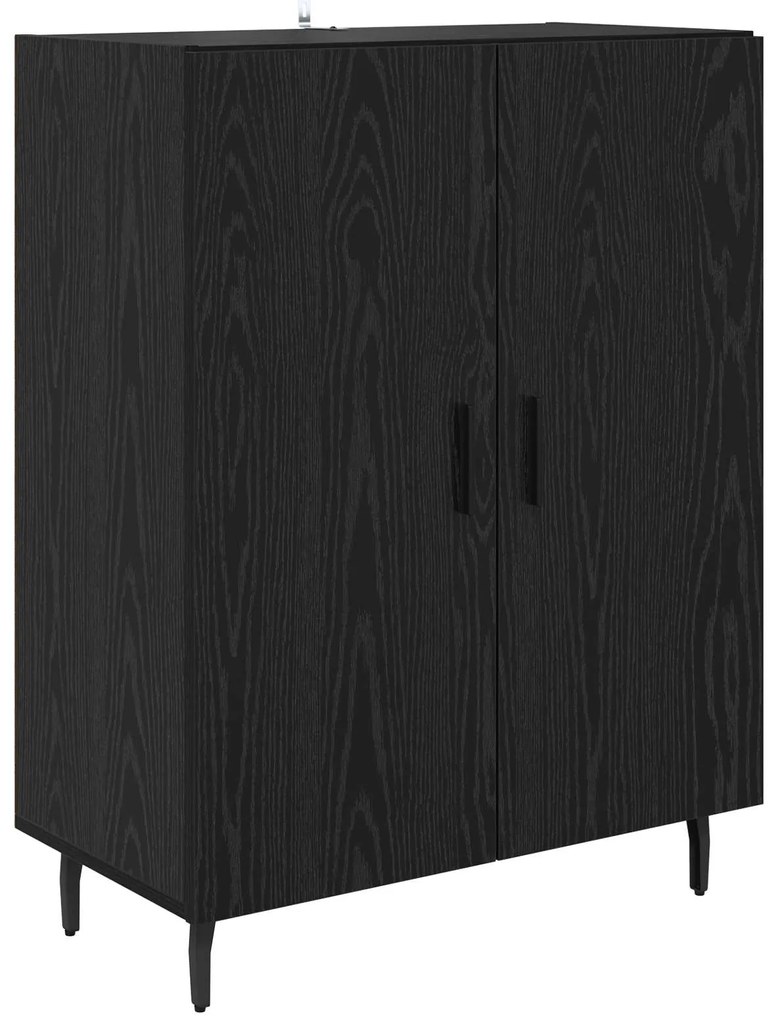 vidaXL Highboard 2 pcs Μαύρη Οξυά Σύνθετο Ξύλο και Γυαλί