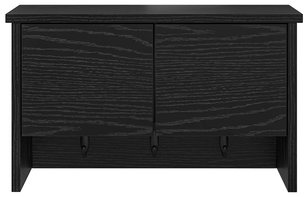 vidaXL Τοίχου Κρεμάστρα Μαύρη δρυς 50 x 20 x 30 εκ. Επεξεργασμένο ξύλο