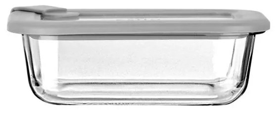 ESTIA ΦΑΓΗΤΟΔΟΧΕΙΟ COLORSEAL ΓΥΑΛΙΝΟ 370ml 16.3x12.3x6.2cm ΜΕ ΚΑΠΑΚΙ ΣΙΛΙΚΟΝΗΣ ΓΚΡΙ