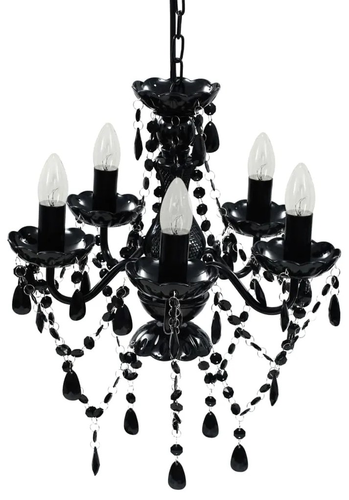 Πολυέλαιος 5 Θέσεις Λαμπτήρων Μαύρος