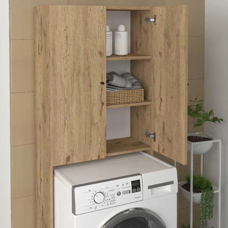 Έπιπλο πλυντηρίου Romme Megapap χρώμα sepet oak 65x27,1x180εκ.
