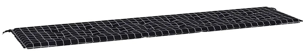vidaXL Μαξιλάρι Πάγκου Μαύρο Καρό 200x50x4 εκ. Ύφασμα Oxford