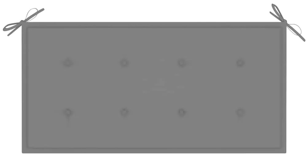 vidaXL Παγκάκι Κήπου 112 εκ. από Μασίφ Ξύλο Teak με Γκρι Μαξιλάρι