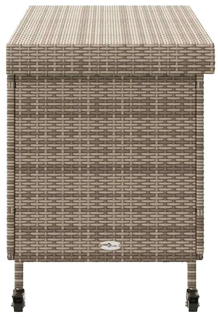 vidaXL Κουτί Αποθήκευσης Κήπου με Ρόδες 110x55x73 εκ. Συνθετικό Ρατάν