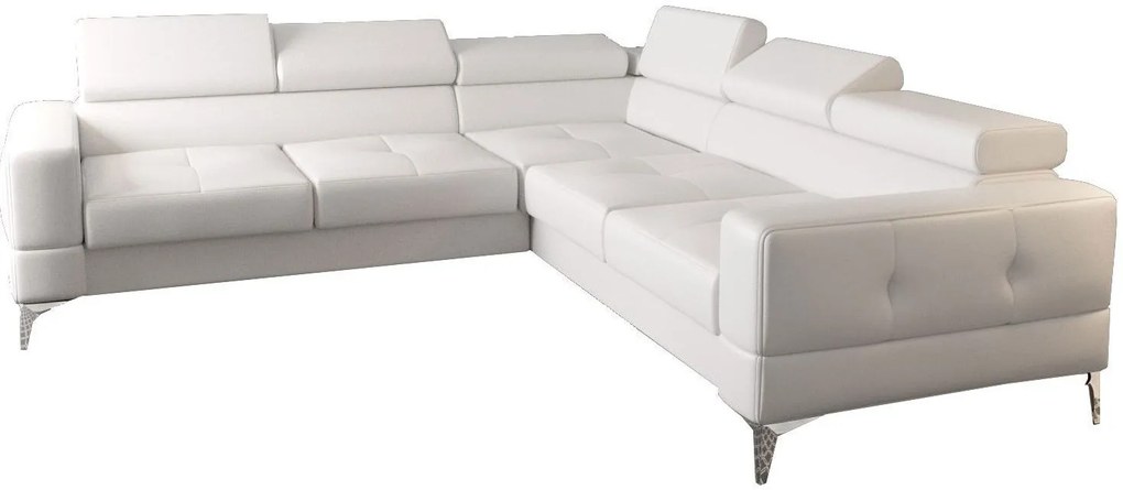 Γωνιακός καναπές Soreko Max Eco LTHR-Leuko-Αριστερή