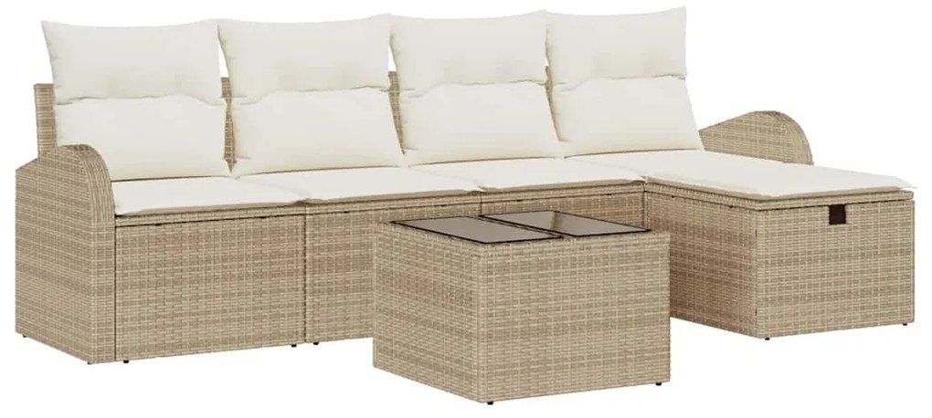 vidaXL Σετ Καναπέ Κήπου 6 pcs μπεζ και κρεμ 234 x 117 x 85 εκ