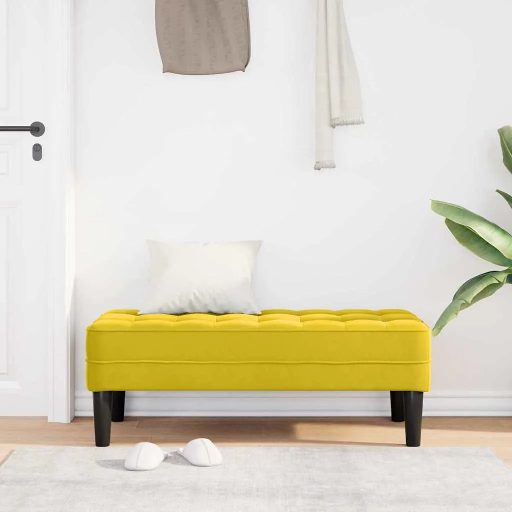 vidaXL Παγκάκι Κίτρινο 113 x 57 x 39 εκ. Βελούδο