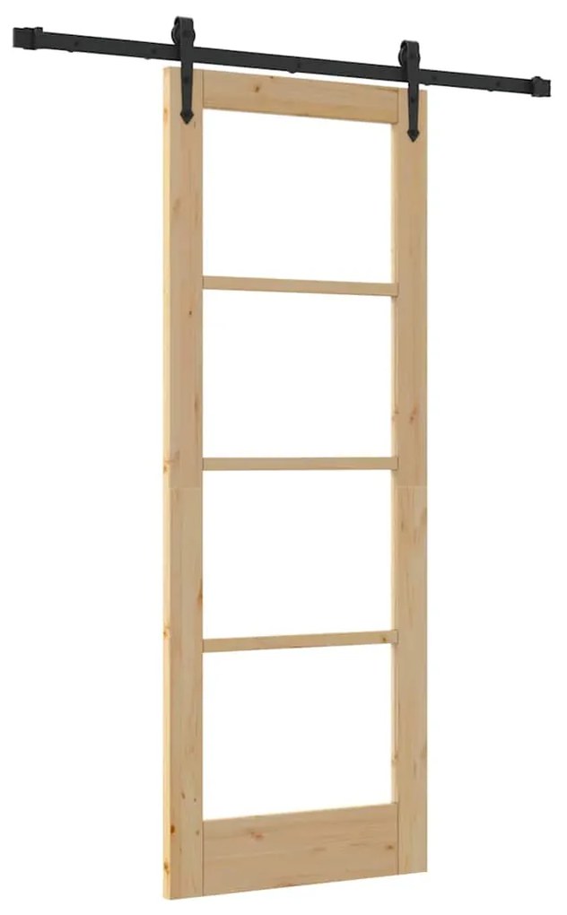 vidaXL Συρόμενη Πόρτα ORKDAL Καφέ 73.5 x 198.5 εκ. Ξύλο και μέταλλο