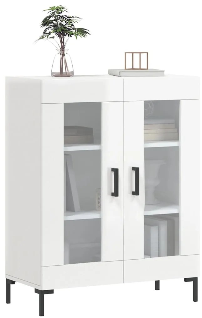 vidaXL Ντουλάπι Γυαλιστερό Λευκό 69,5x34x90 εκ. Επεξεργασμένο Ξύλο