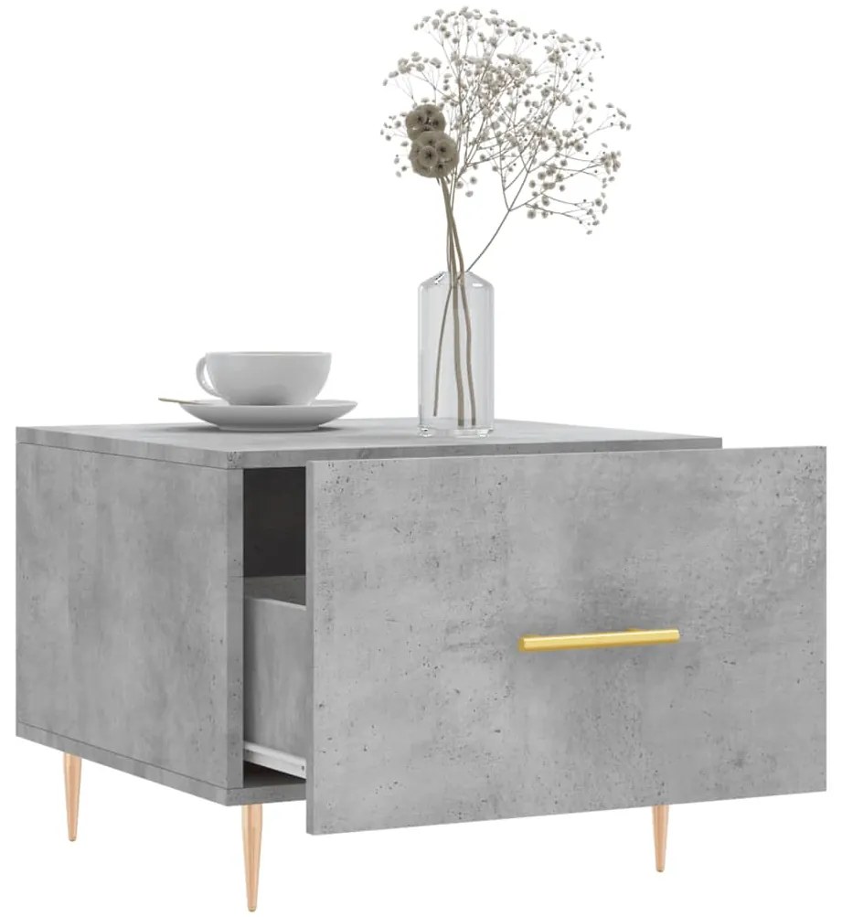 vidaXL Τραπεζάκι Σαλονιού Γκρι Σκυροδ. 50 x 50 x 40 εκ. Επεξεργ. Ξύλο