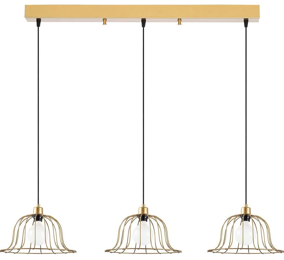 Φωτιστικό Οροφής - Ράγα Boey 942FLG1407 144x35x121cm 3xE27 40W Gold Opviq