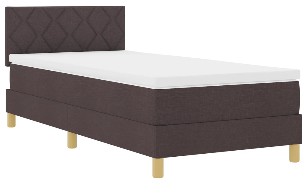 vidaXL Κρεβάτι box spring με στρώμα με στρώμα Σκούρο καφέ Σκούρο καφέ