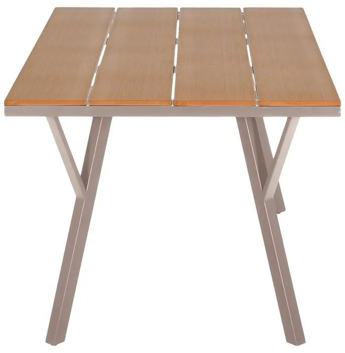 Τραπέζι FL6514 Fylliana Μεταλλικό Polywood Μπέζ 160x91x72 εκ. 160x91x72 εκ.