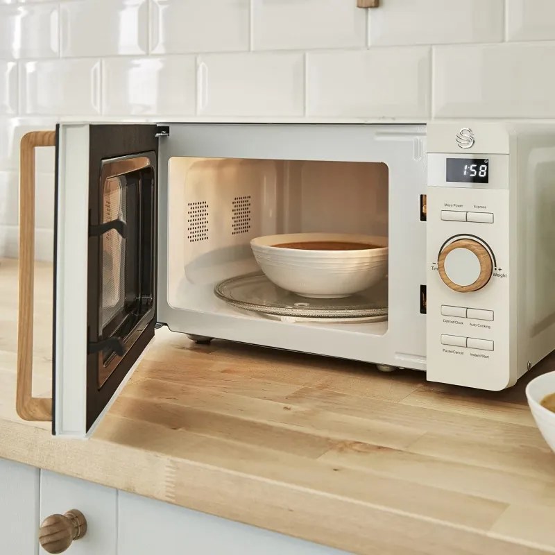 Προϊόν με ανοιχτή συσκευασία: Φούρνος μικροκυμάτων Swan SM22036LWHTN, 20 l, 800W, Split, Timer, Λευκό