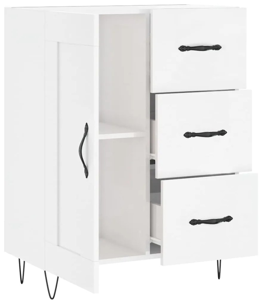 vidaXL Ντουλάπι Γυαλιστερό Λευκό 69,5x34x90 εκ. Επεξεργασμένο Ξύλο