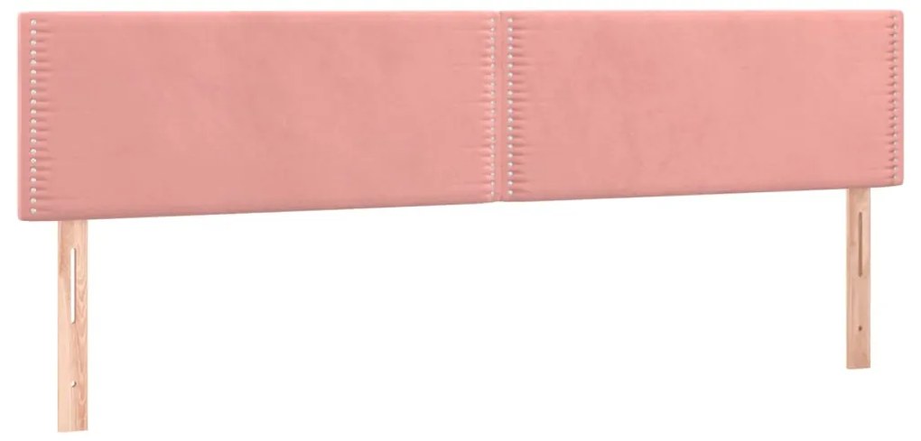 vidaXL Κεφαλάρια Κρεβατιού 2 τεμ. Ροζ 100x5x78/88 εκ. Βελούδινο
