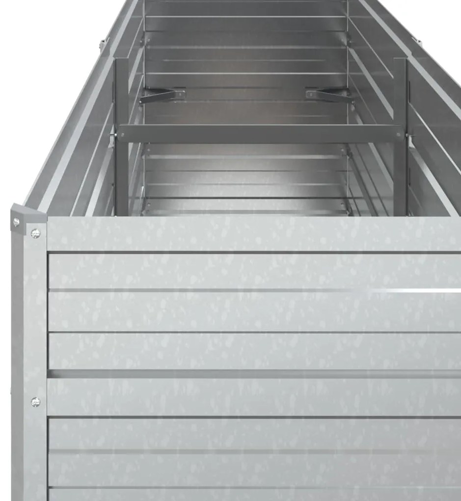 vidaXL Ζαρντινιέρα Υπερυψωμένη Ασημί 160x40x77 εκ. Γαλβανισμ. Χάλυβας