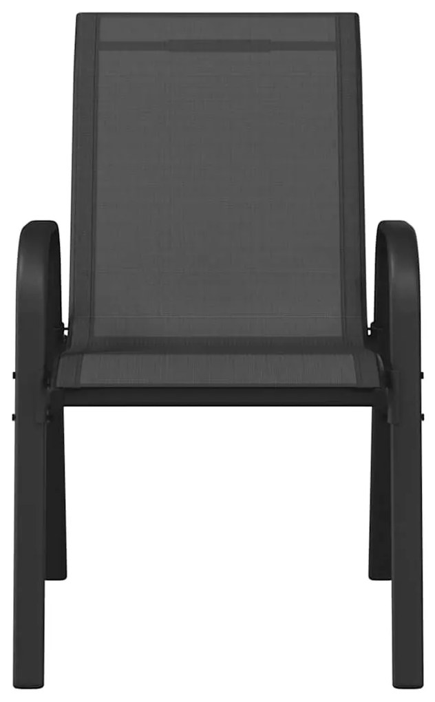vidaXL Καρέκλες Κήπου Στοιβαζόμενες 6 τεμ. Μαύρες από Ύφασμα Textilene